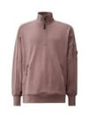 Diagonal Raised Fleece Half Zipped Sweatshirt Purple - CP COMPANY - BALAAN 2