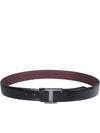 T Timeless Logo Leather Belt Black - TOD'S - BALAAN 3