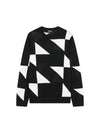 Triangle pattern crew neck knit top black - EMPORIO ARMANI - BALAAN 2