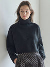 Turtleneck Cropped Knit Pullover BLACK - AVANT-G - BALAAN 2