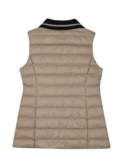 Women s knit collar long length down vest 1014LXWN BEIGE - BLACK&WHITE - BALAAN 2