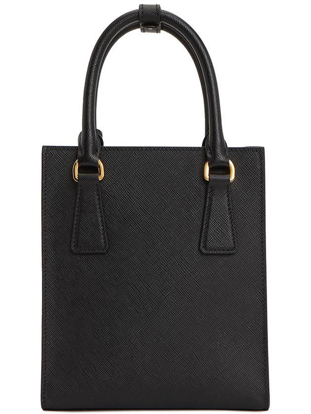 Triangular Logo Saffiano Leather Tote Bag Black - PRADA - BALAAN 5