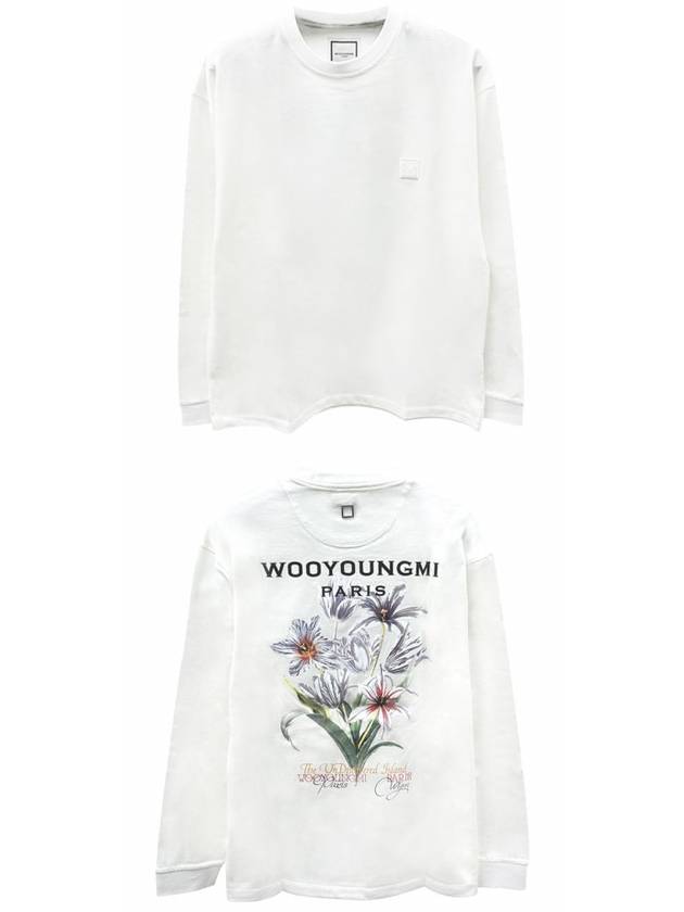 Men s Flower Back Logo Long Sleeve T Shirt White 201371 - WOOYOUNGMI - BALAAN 5