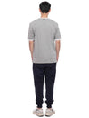 Men's Contrast Trim Short Sleeve T-Shirt  Light Grey - THOM BROWNE - BALAAN 6