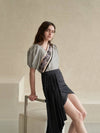pleated unbalanced mini skirt_black - CAHIERS - BALAAN 1