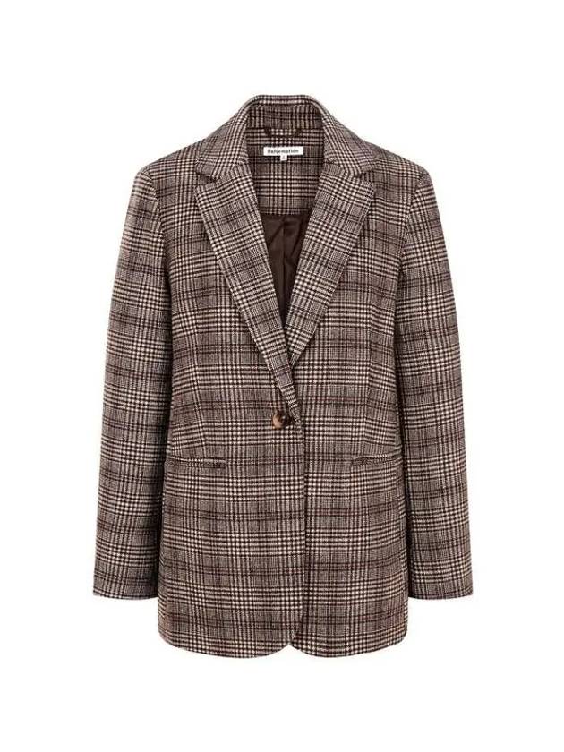 Check pattern relaxed blazer dark brown 271712 - REFORMATION - BALAAN 1