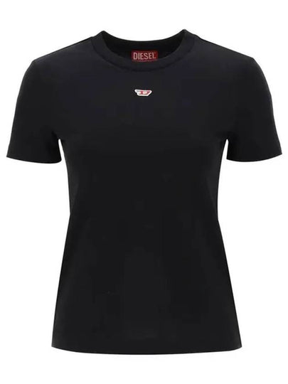 T Reg D Regular Fit Cotton Short Sleeve T-Shirt Black - DIESEL - BALAAN 2