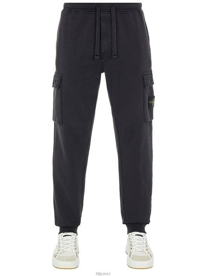 Garment Dyed Cotton Fleece Track Pants Black - STONE ISLAND - BALAAN 2