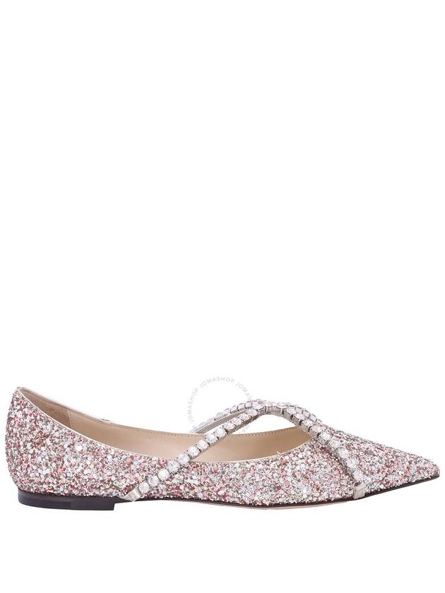 Jimmy Choo Rose Mix/Crystal Honey Glitter Genevi Flats, Brand Size 35.5 ( US Size 5.5 ) - JIMMY CHOO - BALAAN 1