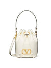 V Logo Signature Bucket Bag White - VALENTINO - BALAAN 1