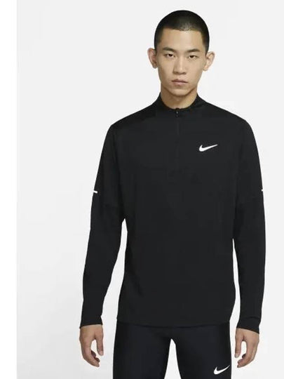 Dri Fit Element Half Zip Running Long Sleeve T-Shirt Black - NIKE - BALAAN 2