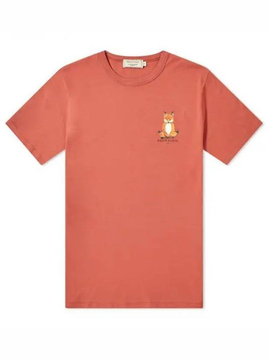 Yoga Fox Round Short Sleeve TShirt Dark Pink Men's TShirt 201382 - MAISON KITSUNE - BALAAN 1