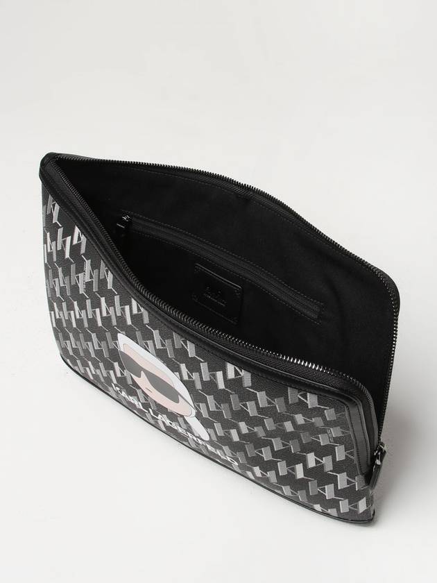 Clutch Ikonic 2.0 Karl Lagerfeld in pelle sintetica a grana con monogram all over e logo stampato - KARL LAGERFELD - BALAAN 3