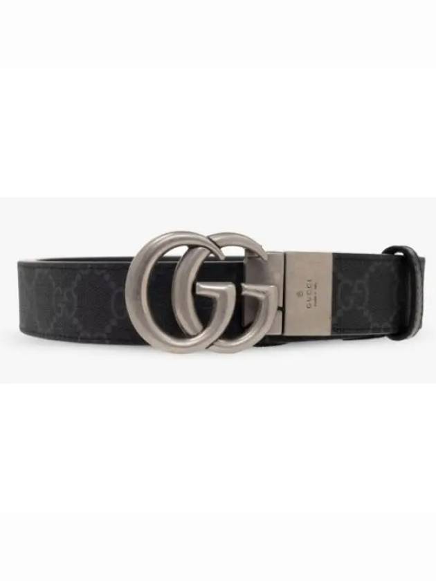 GG Marmont Silver Reversible Thin Belt Black - GUCCI - BALAAN 2