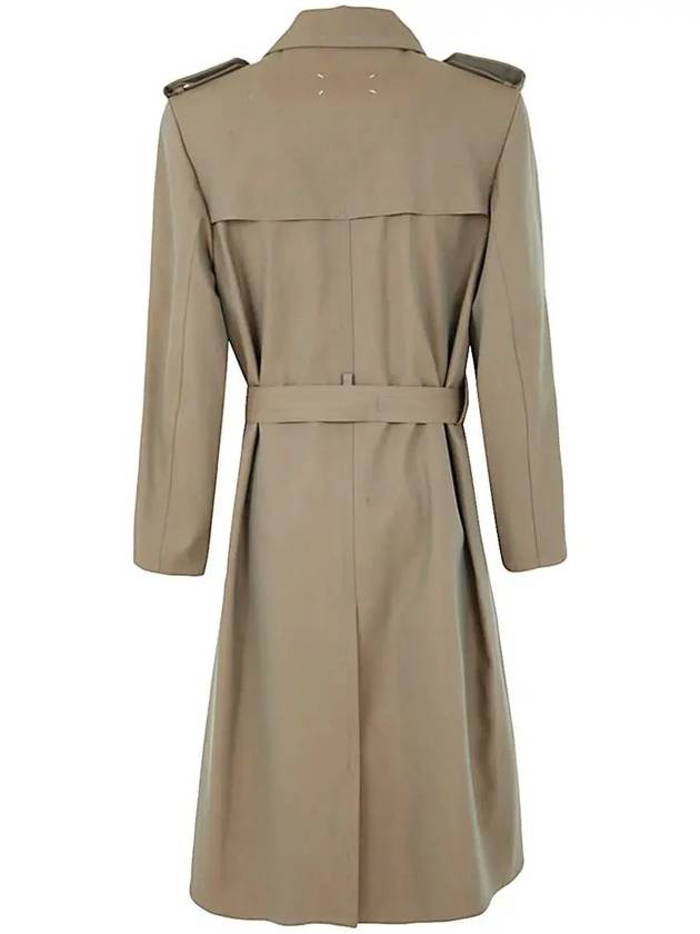 Men's Wool Belted Trench Coat Brown - MAISON MARGIELA - BALAAN 4