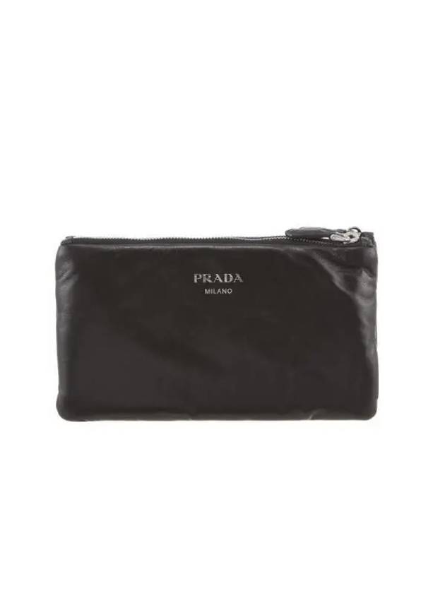 Dividable Nappa Leather Pouch Bag Black - PRADA - BALAAN 6