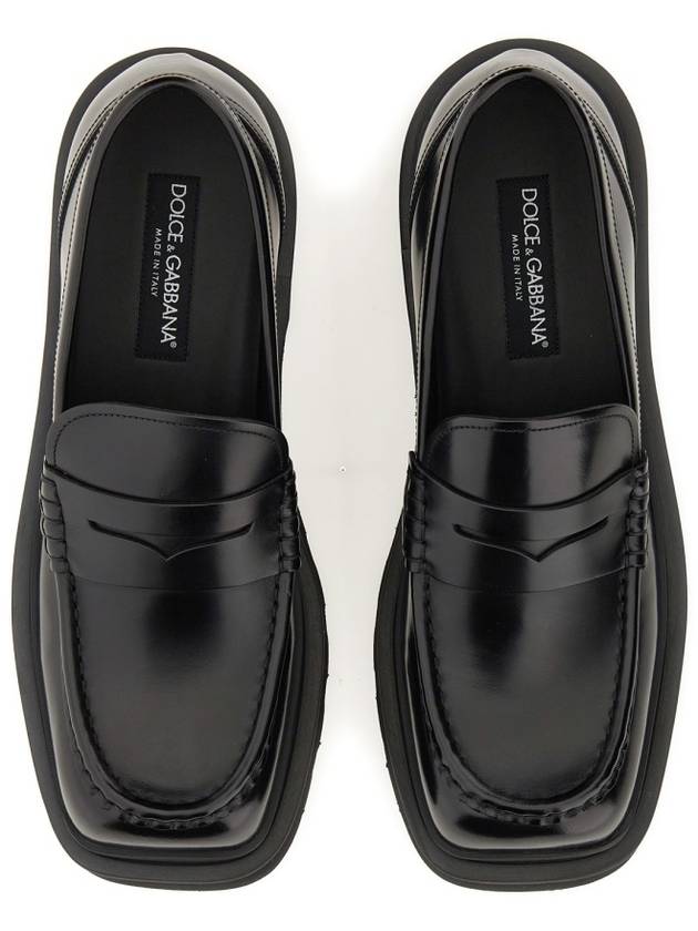 23 fw Black Leather Loafers A30204A120380999 B0480946106 - DOLCE&GABBANA - BALAAN 4