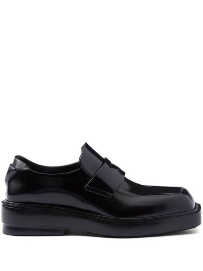 Square Toe Leather Loafers Black - PRADA - BALAAN 2