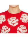 Rose Embroidered Sweater Knit Top Red - TORY BURCH - BALAAN 7