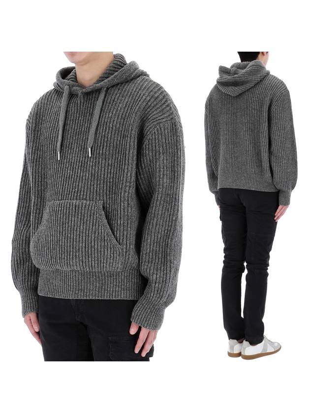 Wool Viscose Hoodie Grey - AMI - BALAAN 1