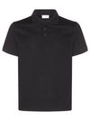 Men's Monogram Cotton Short Sleeve Polo Shirt Black - SAINT LAURENT - BALAAN 2