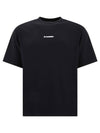 Logo Print Short Sleeve T-Shirt Black - JIL SANDER - BALAAN 1