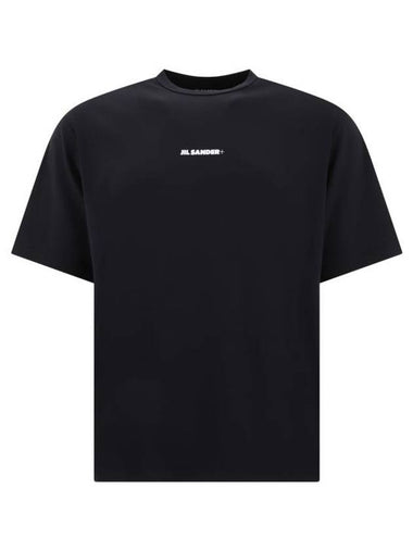 Logo Print Short Sleeve T-Shirt Black - JIL SANDER - BALAAN 1