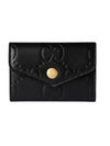 GG Leather Gold Tone Hardware Card Wallet Black - GUCCI - BALAAN 1