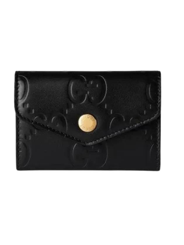 GG Leather Gold Tone Hardware Card Wallet Black - GUCCI - BALAAN 1