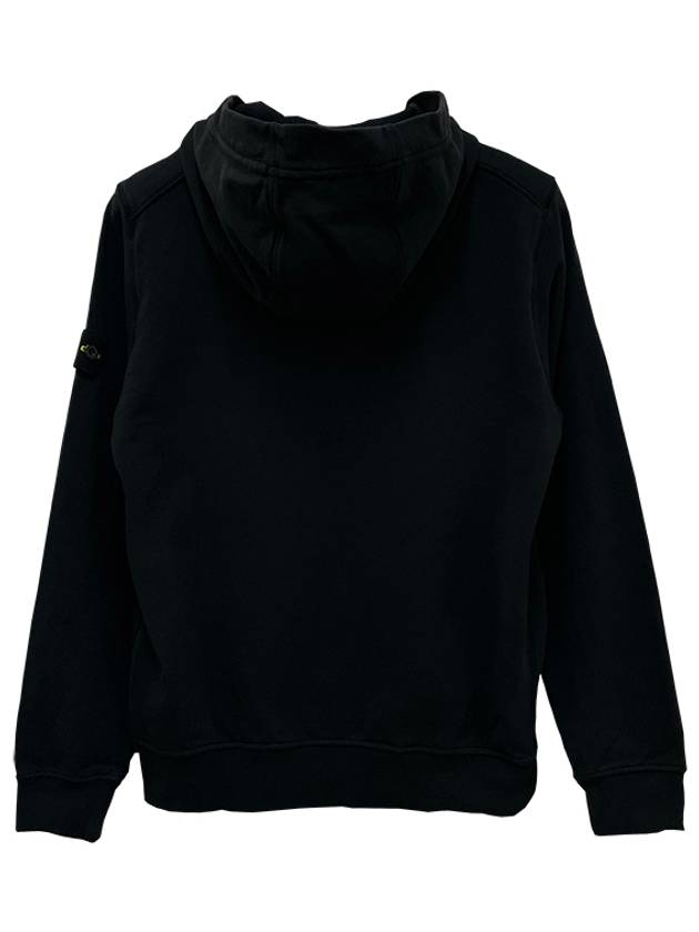 Kids Garment Dyed Heavy Weight Zip Up Hoodie Black - STONE ISLAND - BALAAN 3