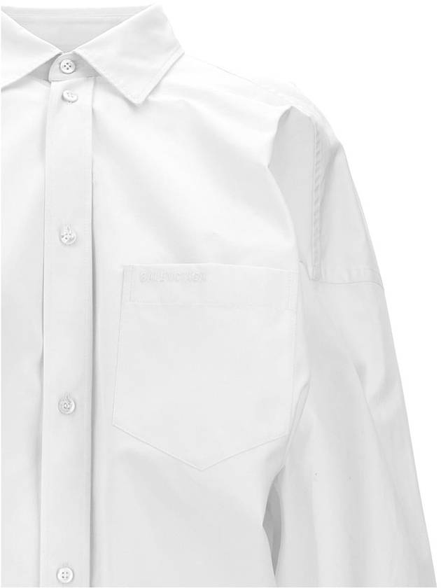 Balenciaga Asymmetric Shirt With Logo Embroidery - BALENCIAGA - BALAAN 3