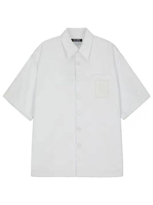 Oversized logo patch short sleeve shirt white - RAF SIMONS - BALAAN 1