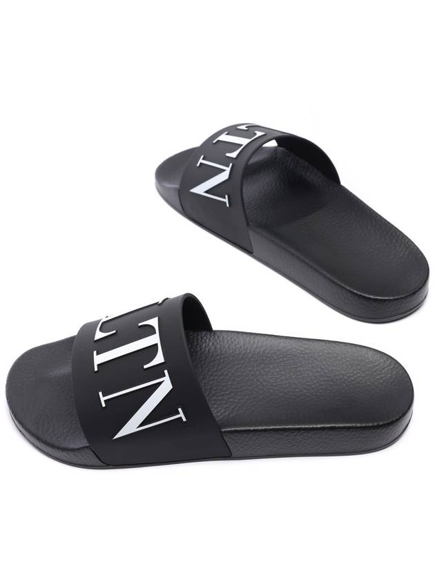 VLTN Logo Slippers Black - VALENTINO - BALAAN 7