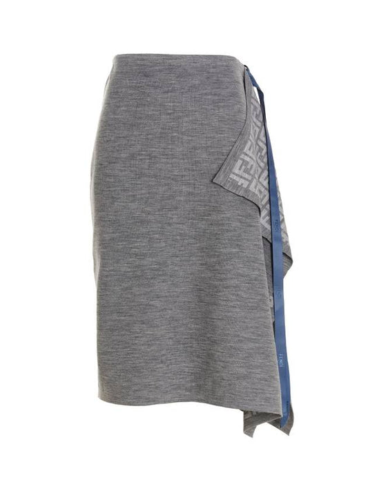 Skirt Grey Wool Skirt - FENDI - BALAAN 1