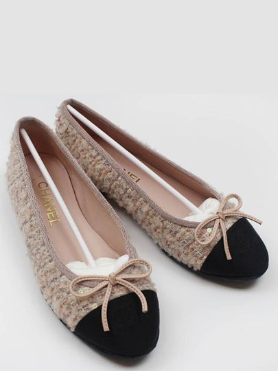 Ballerina pink tweed flat shoes size 36 5 G02819 - CHANEL - BALAAN 2