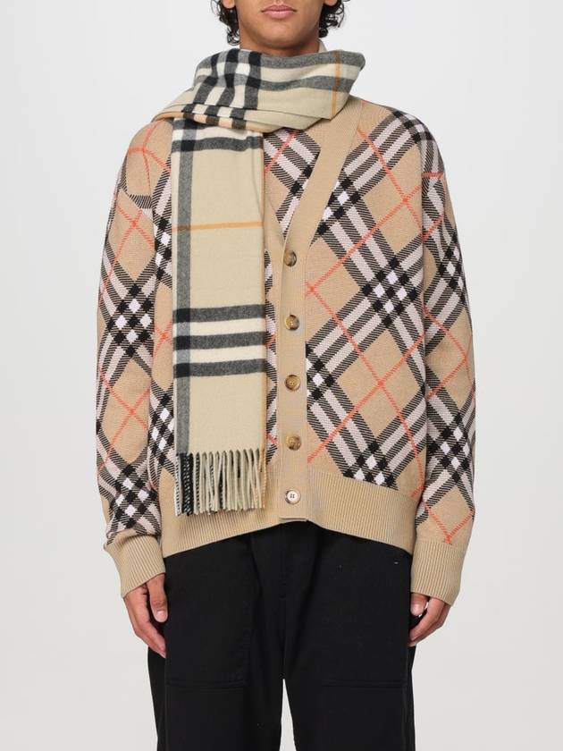 Wide Check Cashmere Scarf Beige - BURBERRY - BALAAN 3