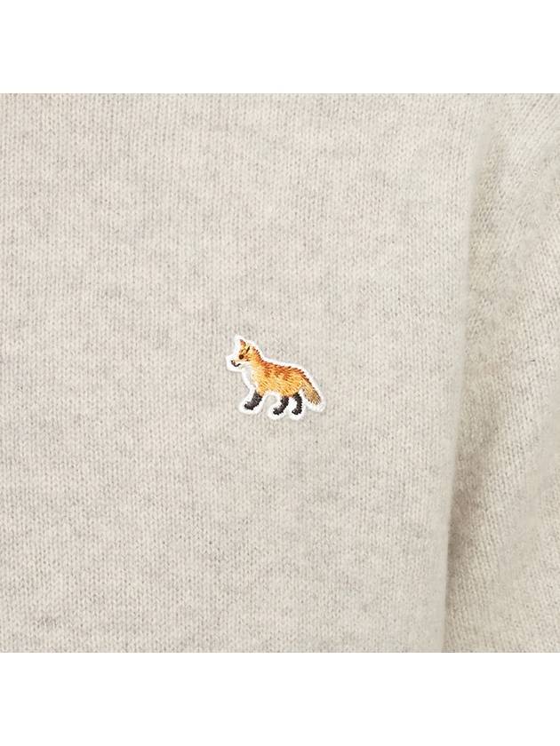 Baby Fox Patch Regular Knit Top Light Grey Melange - MAISON KITSUNE - BALAAN 9