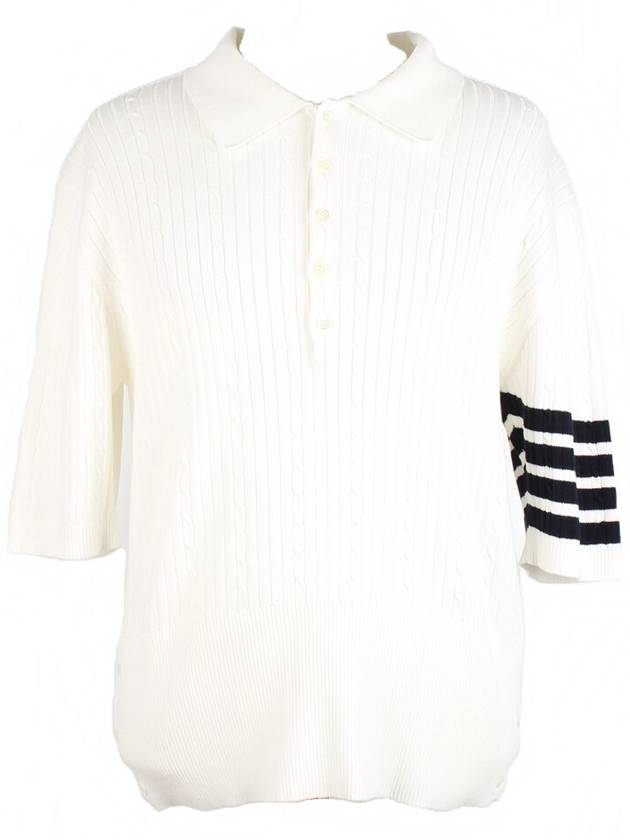 4 bar striped baby cable short sleeve collar 5 110 - THOM BROWNE - BALAAN 1