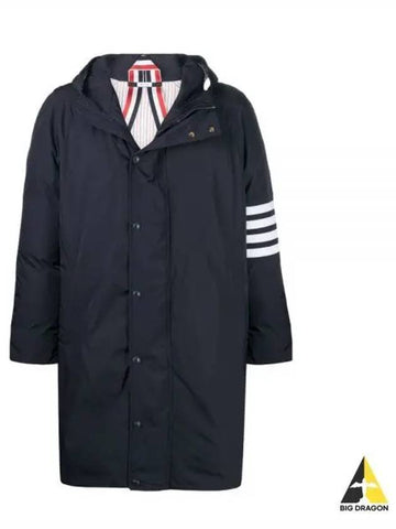 4 Bar Hooded Parka Jacket Navy MOD064X 07259 - THOM BROWNE - BALAAN 1