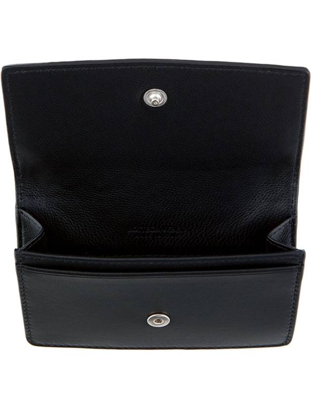 Intrecciato Flap Card Wallet Black - BOTTEGA VENETA - BALAAN 3