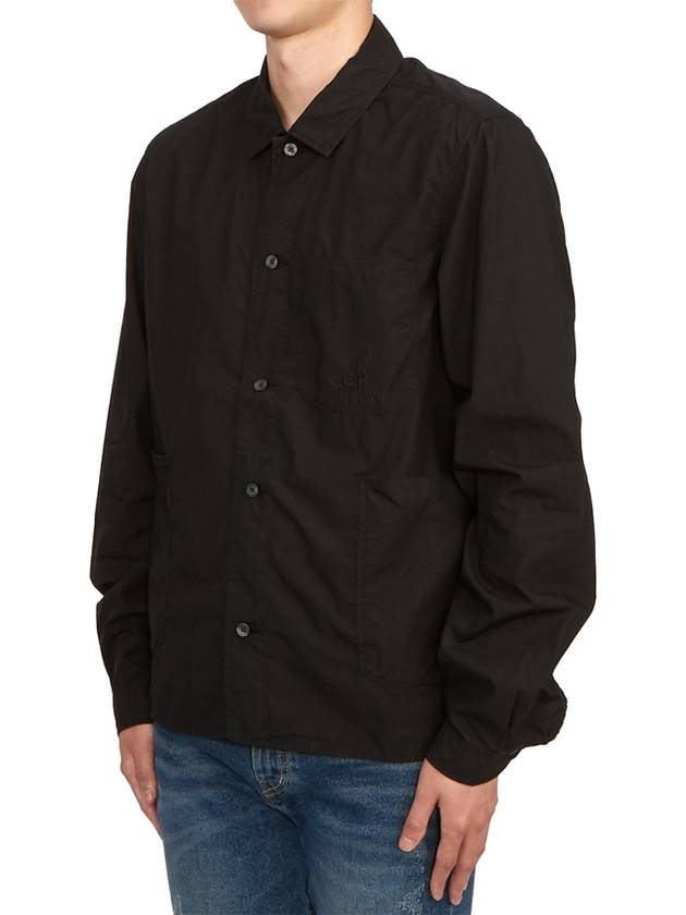 Men's Poplin Long Sleeve Shirt Black - CP COMPANY - BALAAN 3