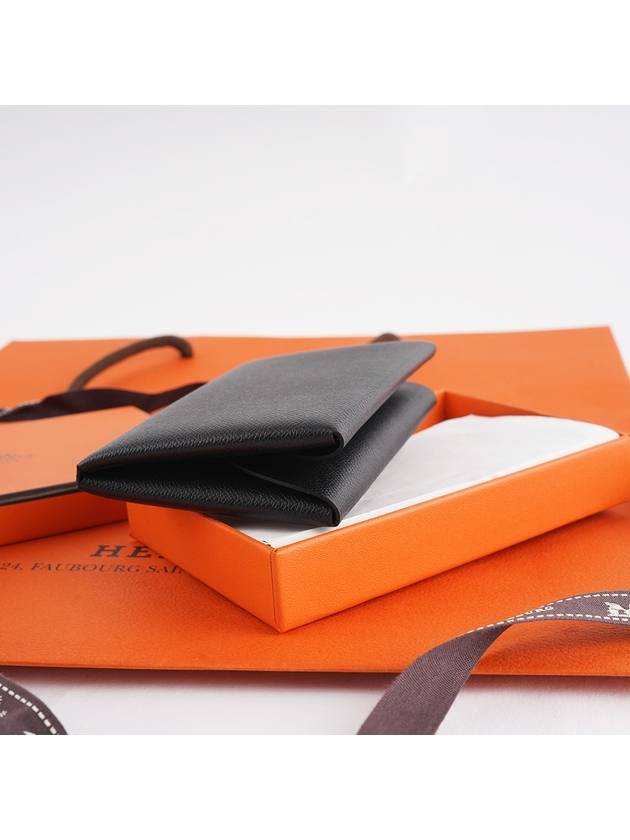 Calvi Duo Compact Card Wallet Black - HERMES - BALAAN 5