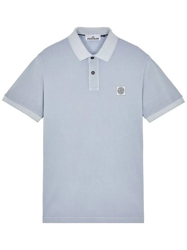 Wappen Cotton Short Sleeve Polo Shirt Sky Blue - STONE ISLAND - BALAAN 3