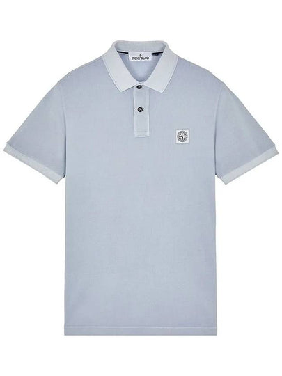 Wappen Cotton Short Sleeve Polo Shirt Sky Blue - STONE ISLAND - BALAAN 2