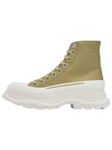 Tread Slick High Top Sneakers Khaki White - ALEXANDER MCQUEEN - BALAAN 1