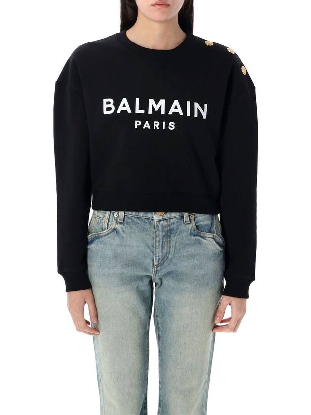 3 BTN CREW NECK FLEECE LOGO - BALMAIN - BALAAN 1