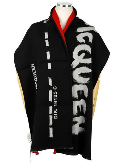 Graffiti Logo Scarf Black - ALEXANDER MCQUEEN - BALAAN 2