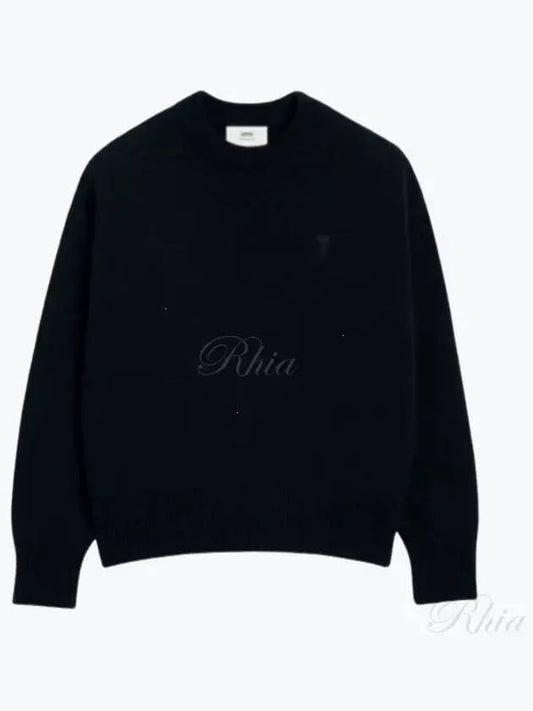 De Coeur Crewneck Knit Top Black - AMI - BALAAN 2