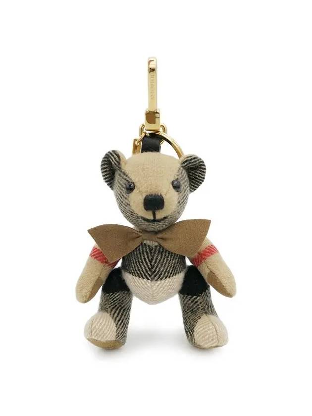 Checked Bear Keychain Beige - BURBERRY - BALAAN 3