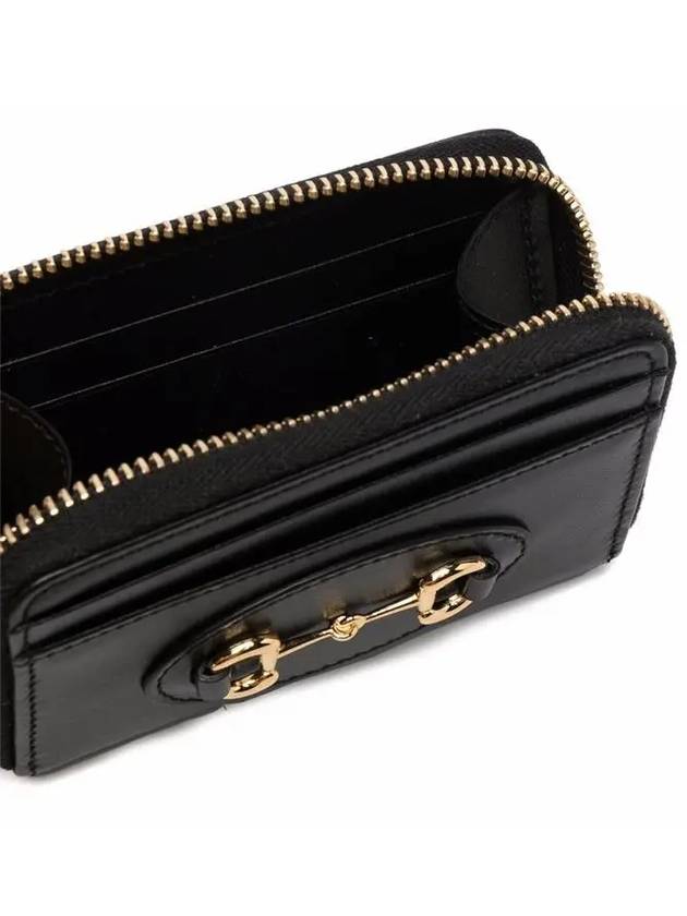 Horsebit Zipper Card Wallet Black - GUCCI - BALAAN 5